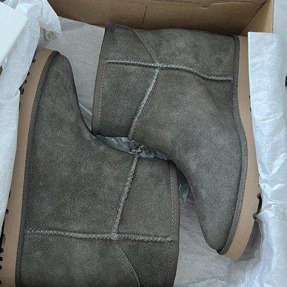 UGG Women’s Slate Classic Femme Mini Wedge Boots Suede Wool Slate 5 36 - Picture 5 of 9